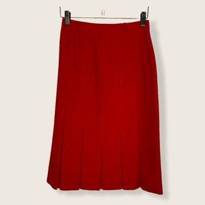 Vintage 90s Red Pleated Skirt Small